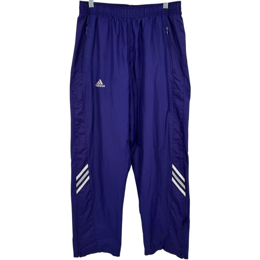 Vintage y2k Men's Purple Adidas Climalite Mesh Lined Windbreaker Sweatpants Sz S - Picture 1 of 11